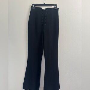 Proenza Schouler Black Button-Front Flare Pants size 2